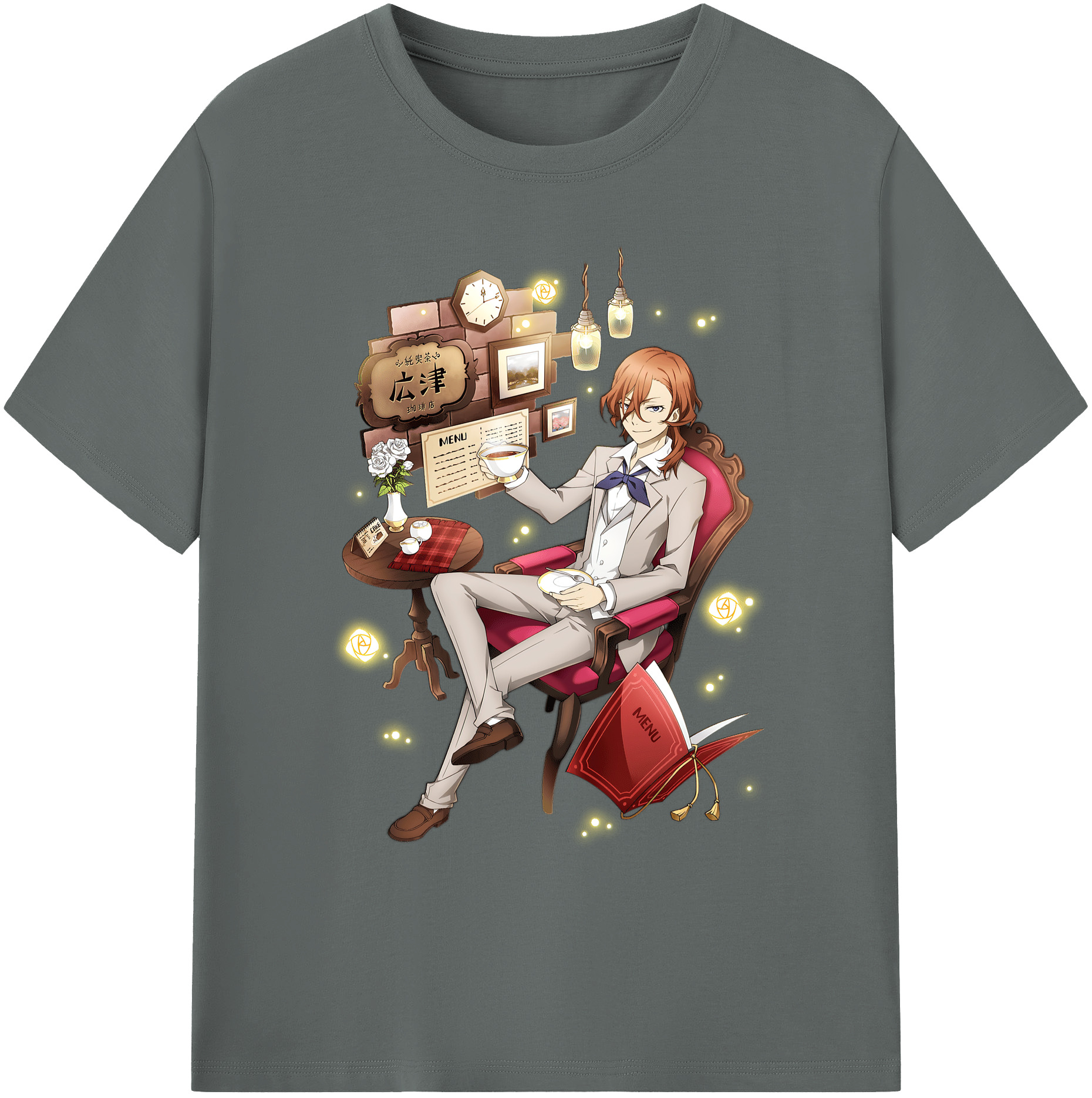 （画像用） 文豪ストレイドッグス Bungo Stray Dogs 綿100％ メンズ半袖Tシャツ｜肌触りやわらか＆通気性